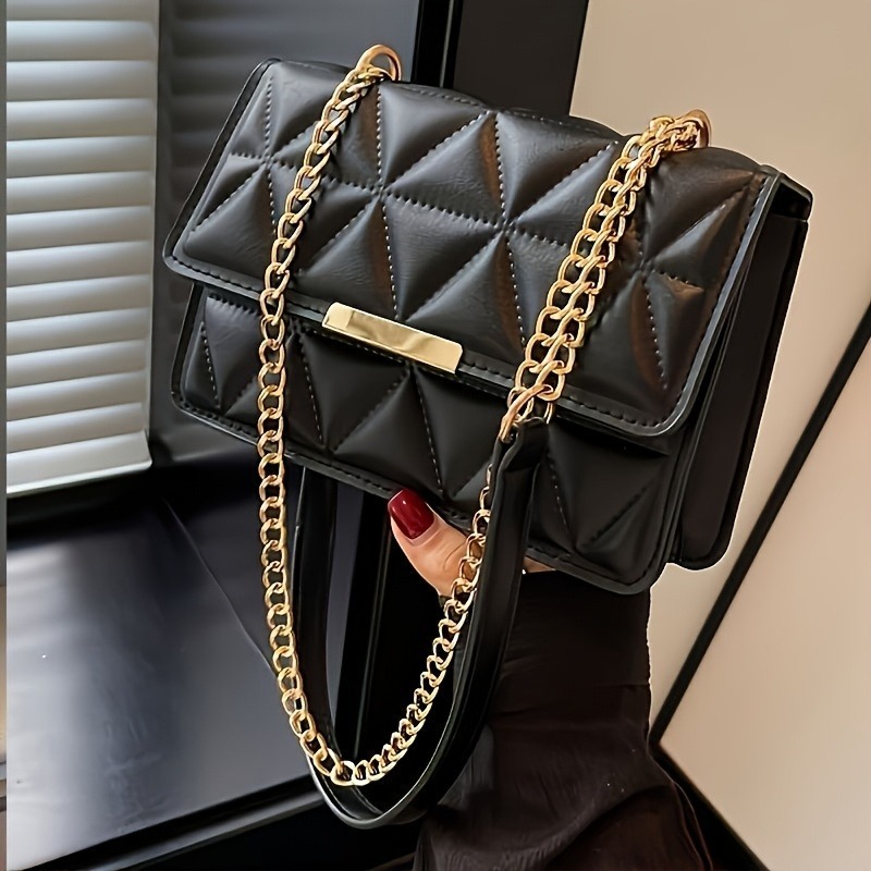 حقيبة كتف نسائية بسلسلة عصرية، - مراجعة Luxury Quilted Bags وسعره