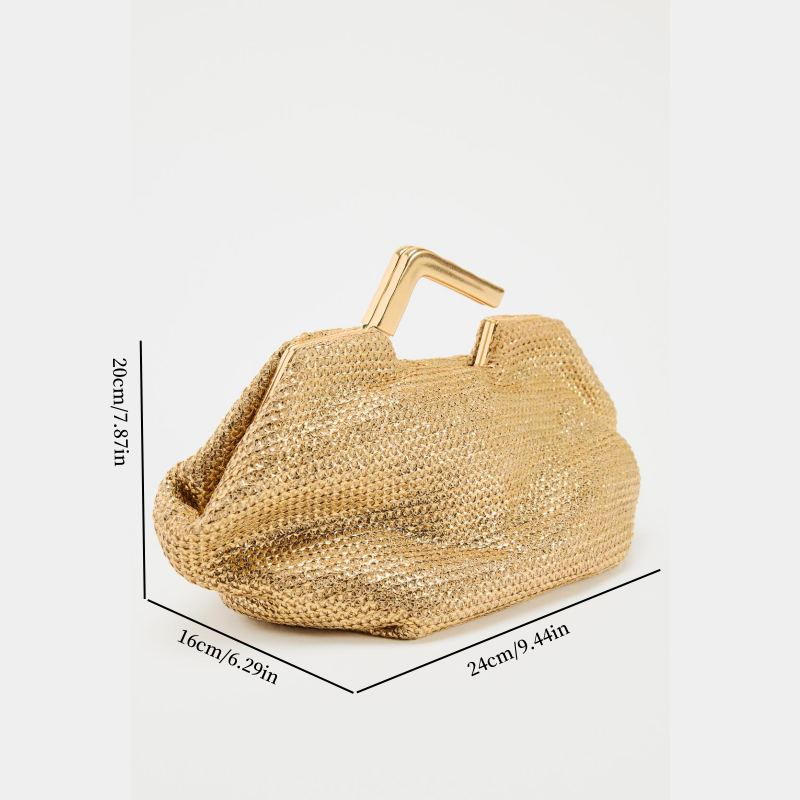 حقيبة ذهبية بمقبض معدني، حقيبة - مراجعة Luxury Bags On Sale وسعره